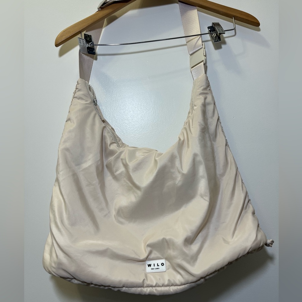 Wilo The Label Puff Shoulder Crossbody Bag Cream Adjustable